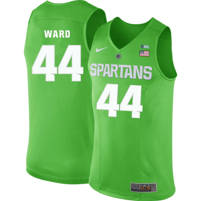 Men #44 Nick Ward Michigan State Spartans College Basketball Jerseys-Apple Green